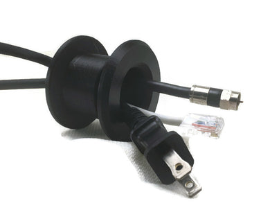 Table Grommet - Black - 3/4 - 1 Thickness - Wall Eye Solutions Cable